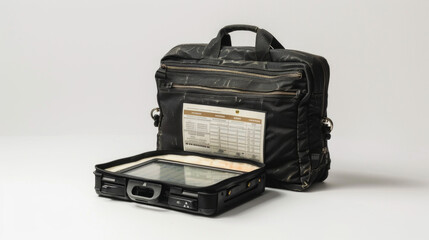 Electronic Flight Bag (EFB): Portable electronic device for accessing aircraft manuals, charts, and checklists isolated on white background