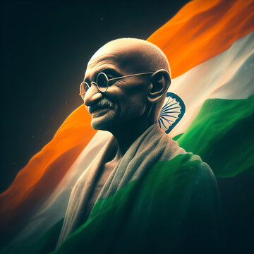 Gandhi Ji saluting national flag