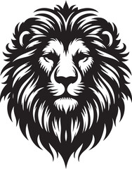 lion head vector silhouette white background