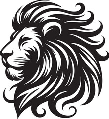 lion head vector silhouette white background