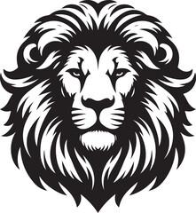 lion head vector silhouette white background