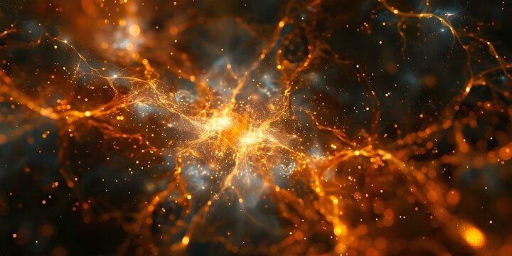 The Cosmic Web Exploring the Structure of Matter in Space's Galaxy Filaments and Superclusters. Concept Cosmic Web, Matter Structure, Galaxy Filaments, Superclusters, Space Exploration
