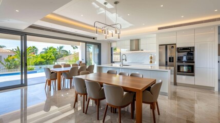 233. Modern kitchen with a dining area and stylish appliances