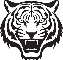 tiger head vector silhouette white background