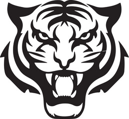 tiger head vector silhouette white background