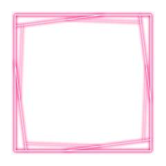 pink frame square and stacked neon light