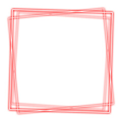 red frame square and stacked neon light