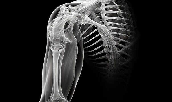 X-Ray of Human Shoulder and Rib Cage