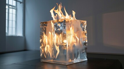 氷の中にある炎