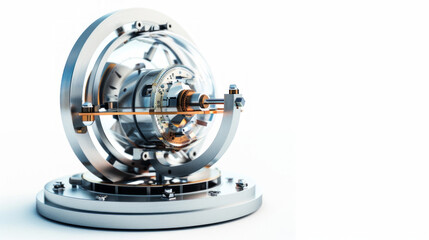 Naklejka premium Gyroscope Test Equipment: Tests gyroscopic instruments for accuracy and alignment isolated on white background