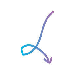 Colourful Abstract Free Flowing Doodle Arrow