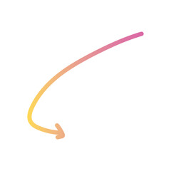 Colourful Abstract Free Flowing Doodle Arrow