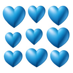 3D blue hearts