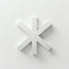 Fototapeta premium 3D White Asterisk on White Background