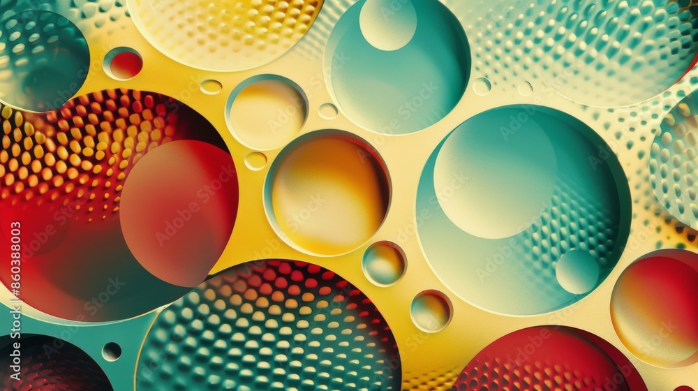 Poster abstract circle pattern with colorful hues