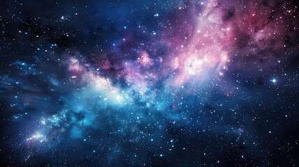 Fototapeta premium Colorful cosmic nebula with stars and galaxies in deep space