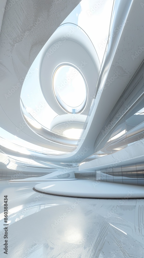 Poster modern architectural design with circular elements