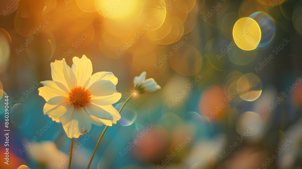 Poster Flower Bokeh for Background Blurry Flower for Background : Generative AI