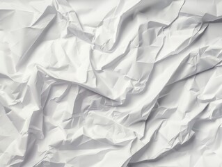 Fototapeta premium White Crumpled Paper Texture BackgroundSoft Shadows and Copy Space