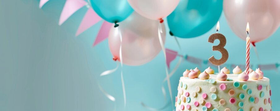 Birthday cake for three year anniversary.