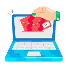 Get this flat sticker of online mail 

