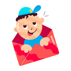 Here’s a flat sticker of a postal worker 

