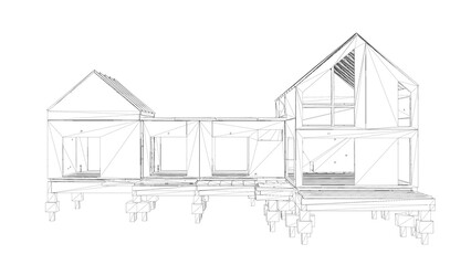 3D illustration of building structure