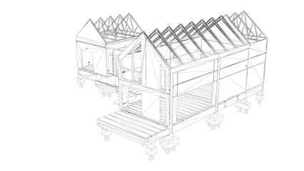 Fototapeta premium 3D illustration of building structure