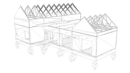 3D illustration of building structure
