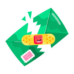 Premium flat sticker of a get well soon letter 

