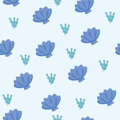 Underwater sea plants pattern. Seamless vector pattern for textile and fabric
