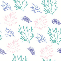 Underwater sea plants pattern. Seamless vector pattern for textile and fabric
