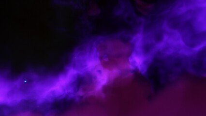 A blue and purple space background with stars and a galaxy
