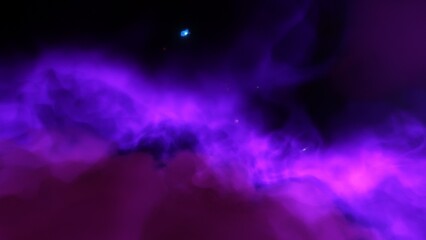 A purple space background with stars and a galaxy
