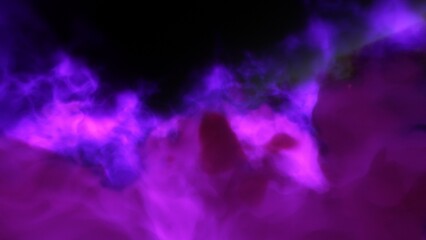 A purple space background with stars and a galaxy
