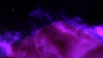 A blue and purple space background with stars and a galaxy
