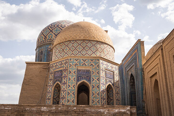 Domes at Shah-i-Zinda Necropolis, in Samarkand, Uzbekistan