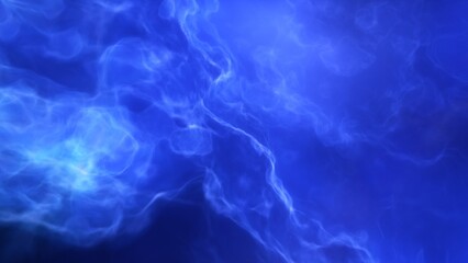 A blue and purple space background with stars and a galaxy