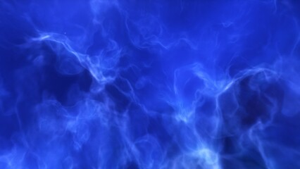 A blue and purple space background with stars and a galaxy