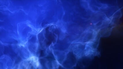 A blue and purple space background with stars and a galaxy