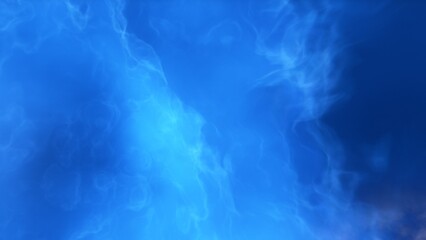 A blue space background with stars and a galaxy