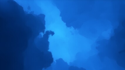 A blue space background with stars and a galaxy