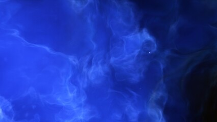 A blue space background with stars and a galaxy
