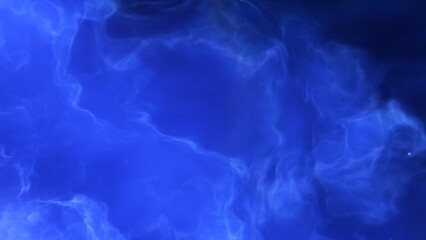 A blue space background with stars and a galaxy