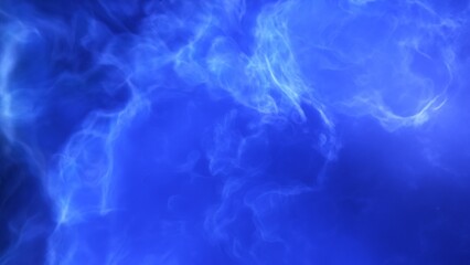 A blue space background with stars and a galaxy