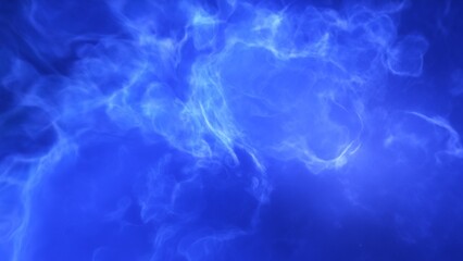 A blue space background with stars and a galaxy