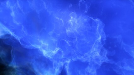 A blue and purple space background with stars and a galaxy