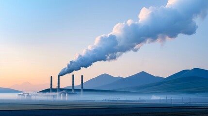 A carbon capture and storage facility in action, capturing CO2 emissions from industrial sources, with a focus on the infrastructure for transporting and storing captured carbon underground