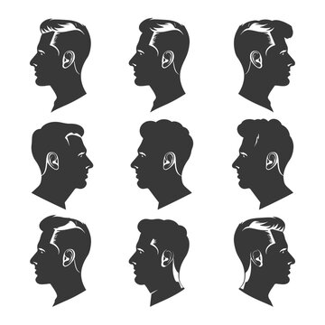Men's Hairstyle Silhouettes: Grooming Guide, Side Profile Variety.