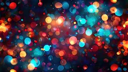 Vibrant Carnival Atmosphere: Colorful Balloons, Confetti, Streamers, and Glowing Red and Blue Lights